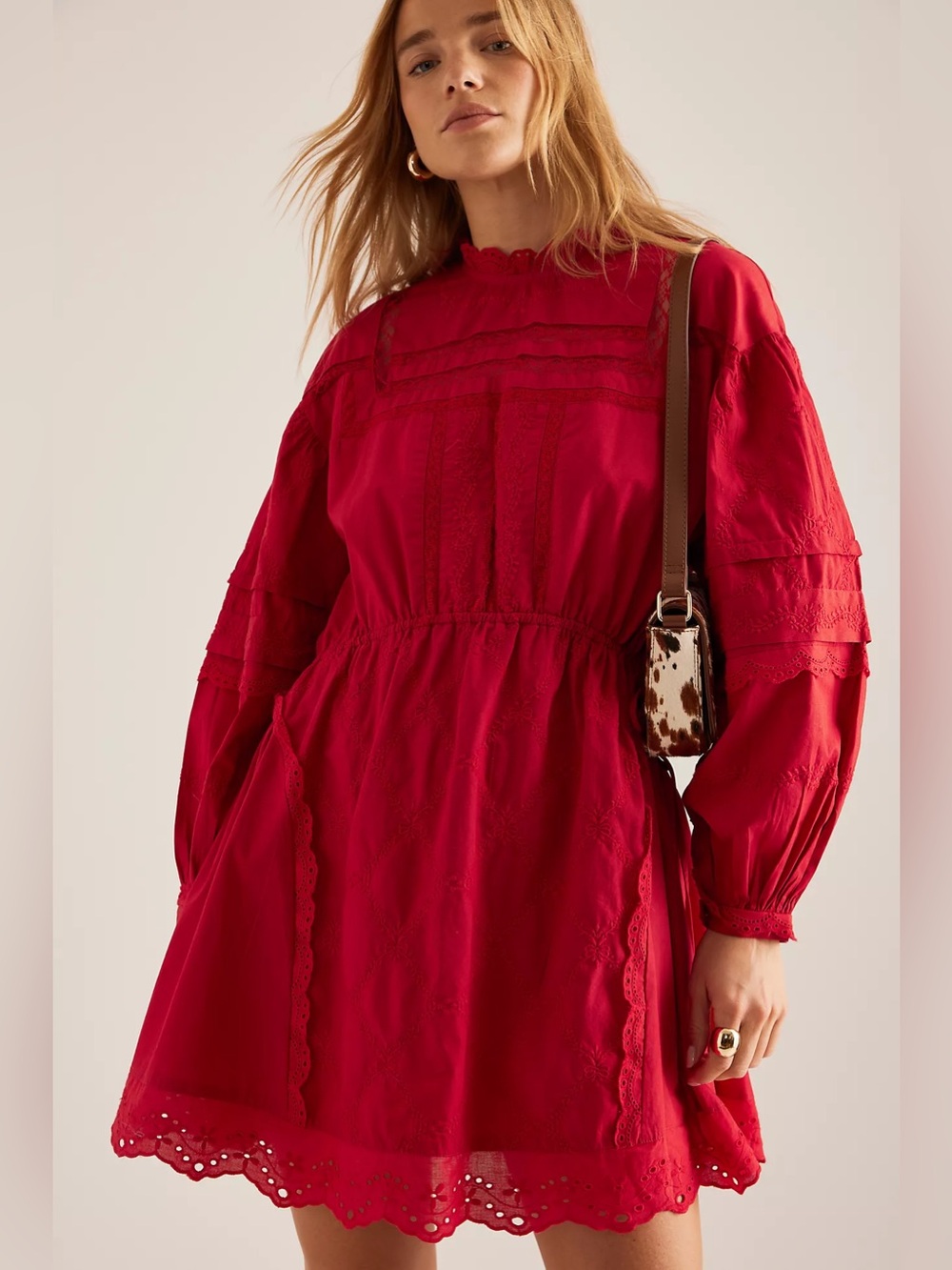 DAMSON MADDER Clancy Mini Dress in Red